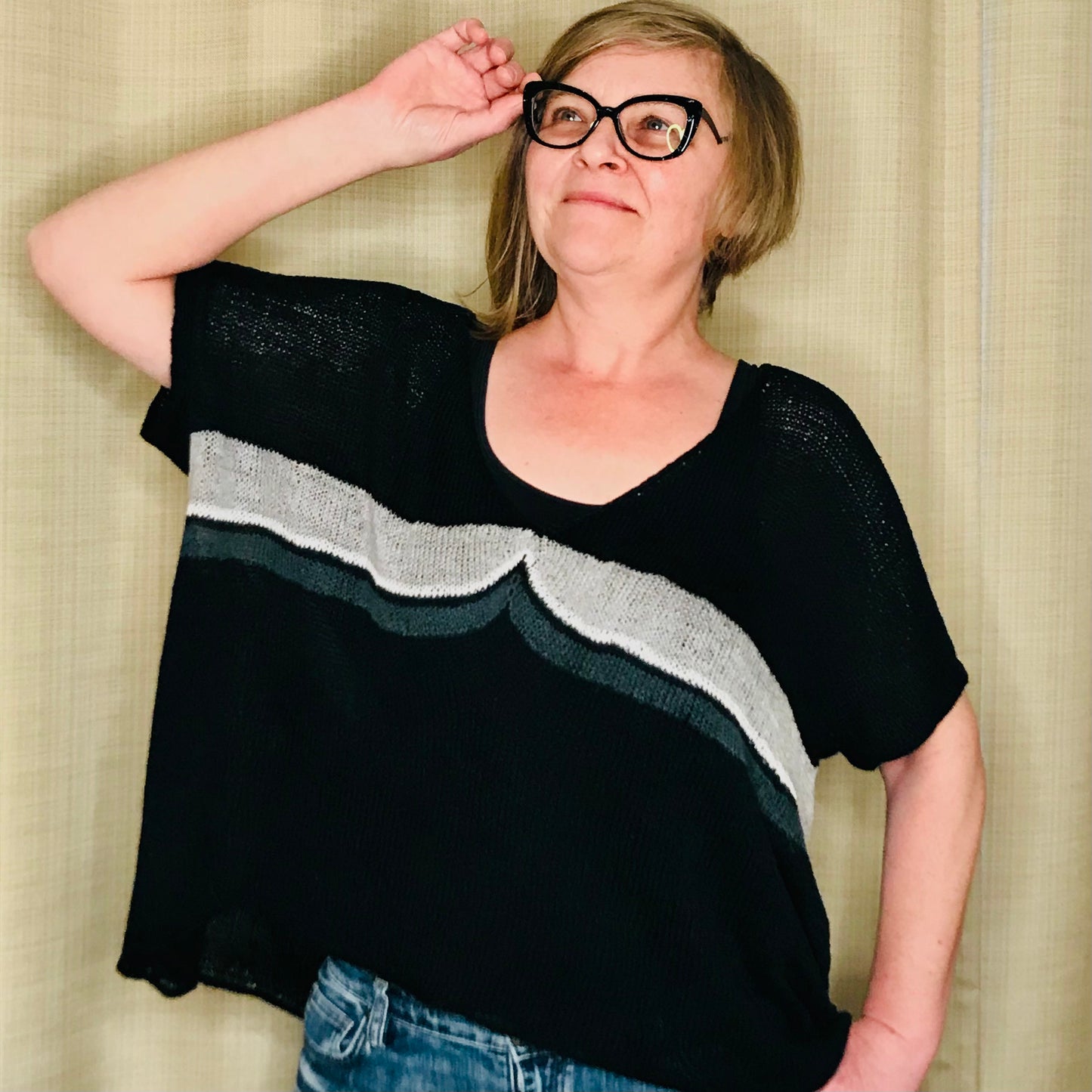 Ocean Wave Linen Top